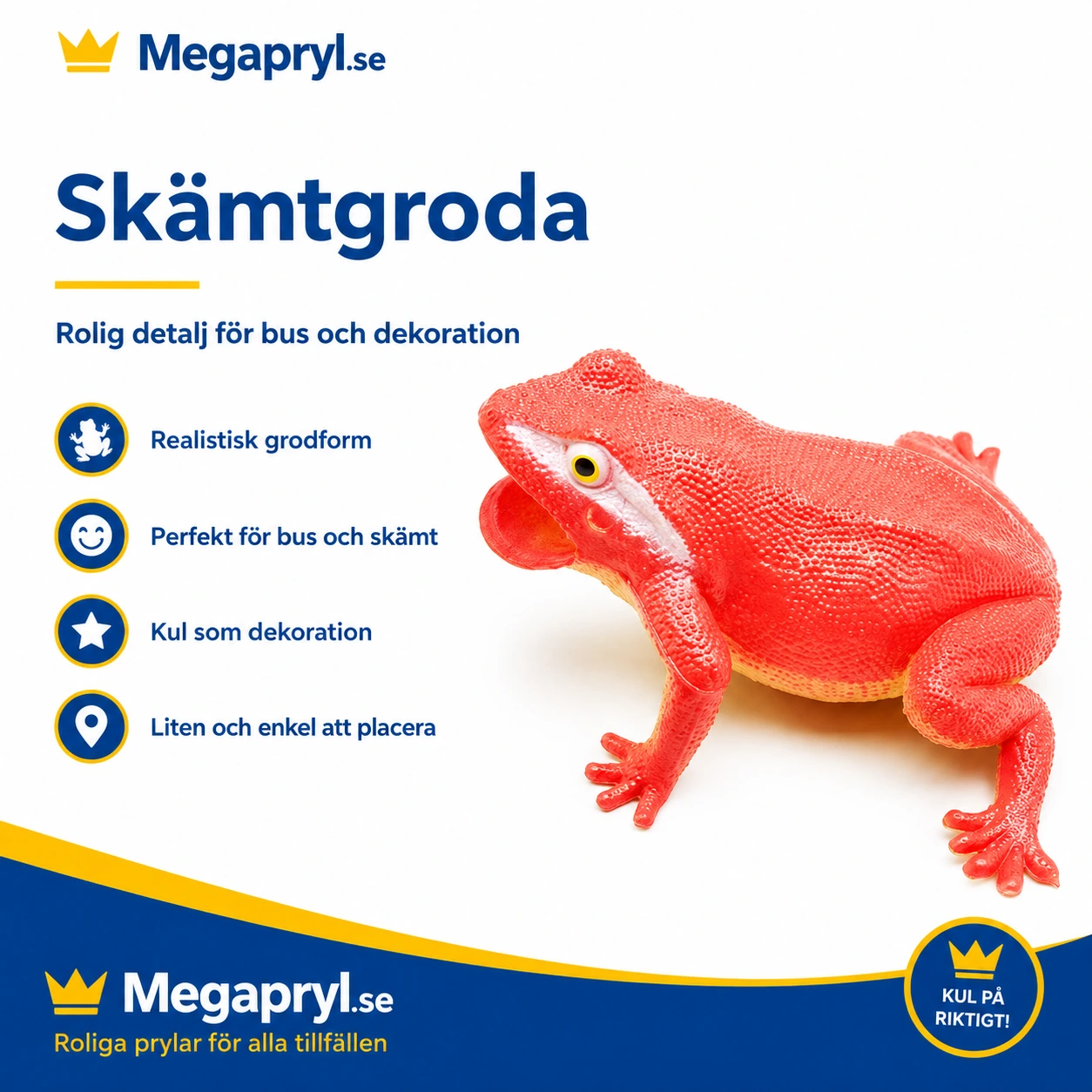 Skämtgroda Realistisk Leksak för Bus och Dekoration