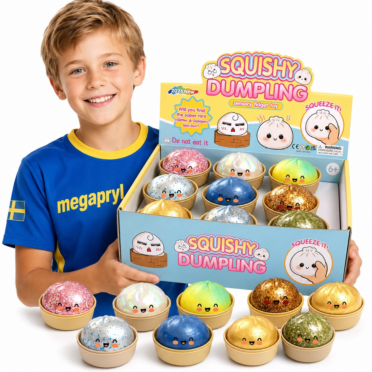 Squishy Dumpling Stressboll – Mjuk Klämleksak