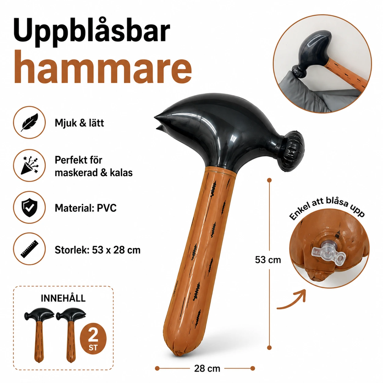 Hammare Uppblåsbar – Maskerad & Kalasleksak