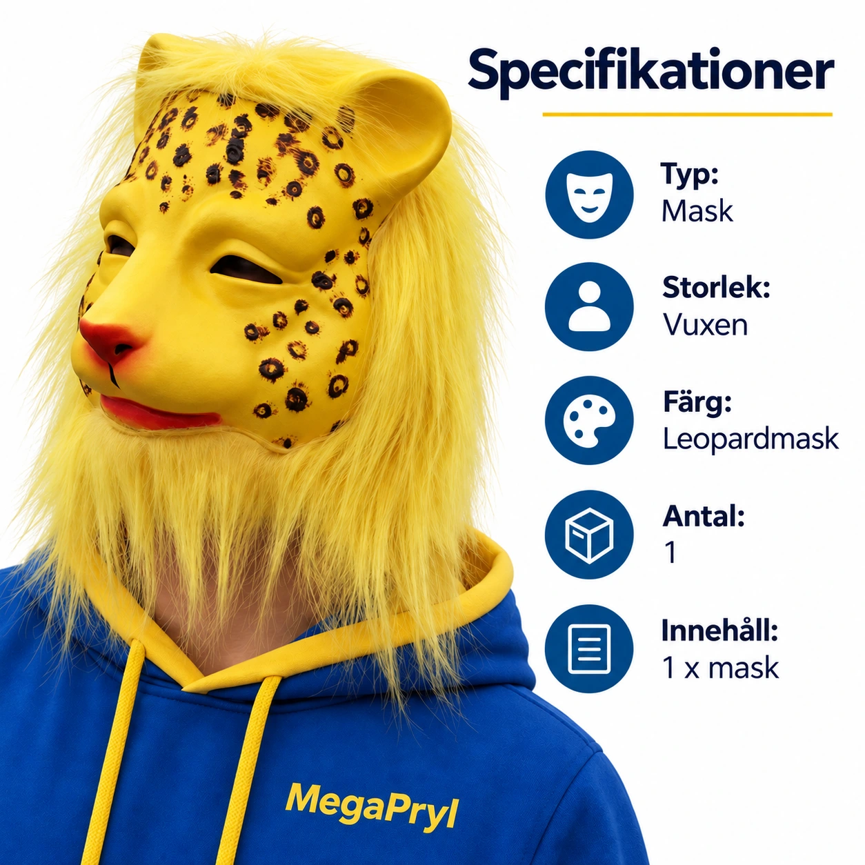 Kokonaan peittävä leopardinaamio aikuisille