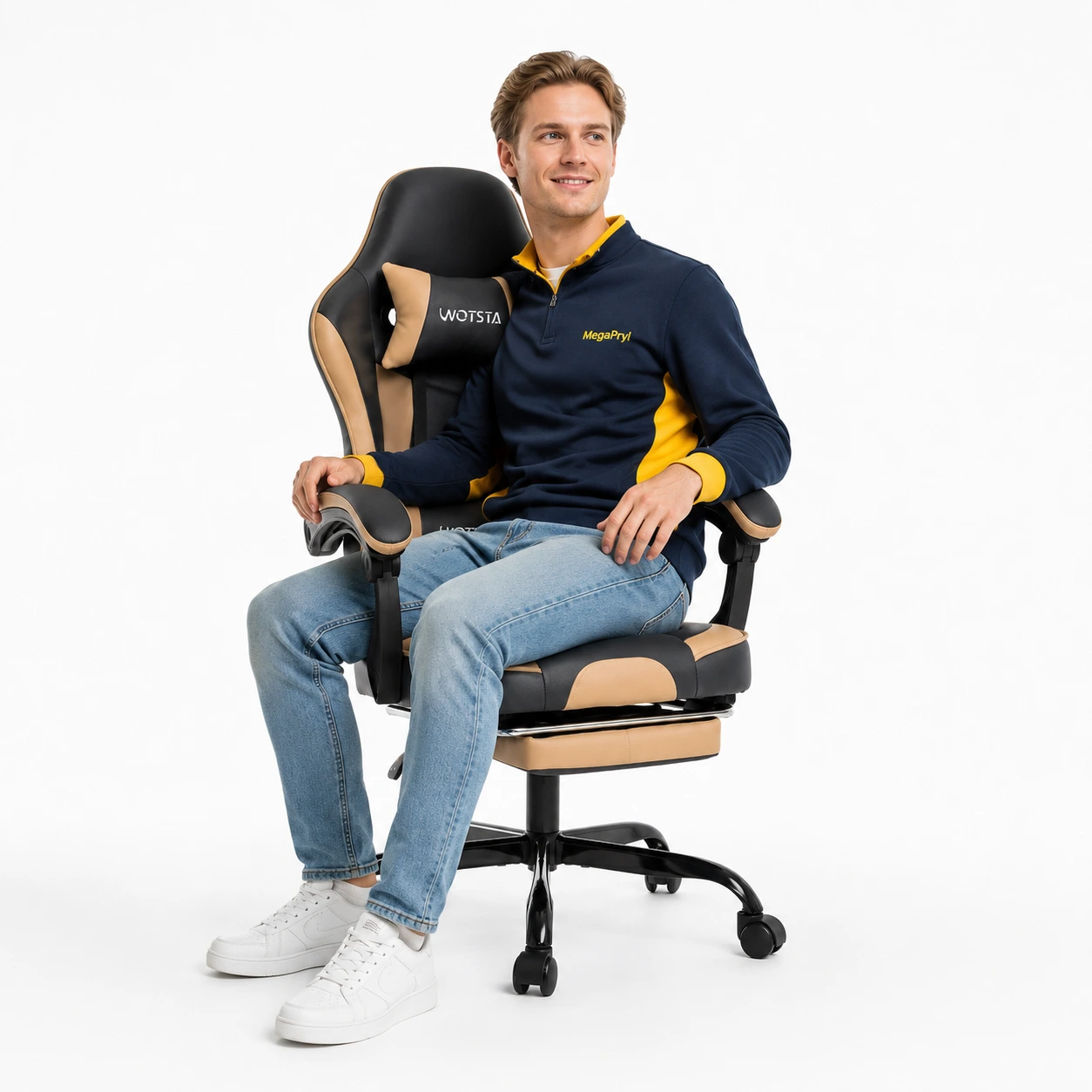 Gamingstol Justerbar med Fotstöd och Ländkudde