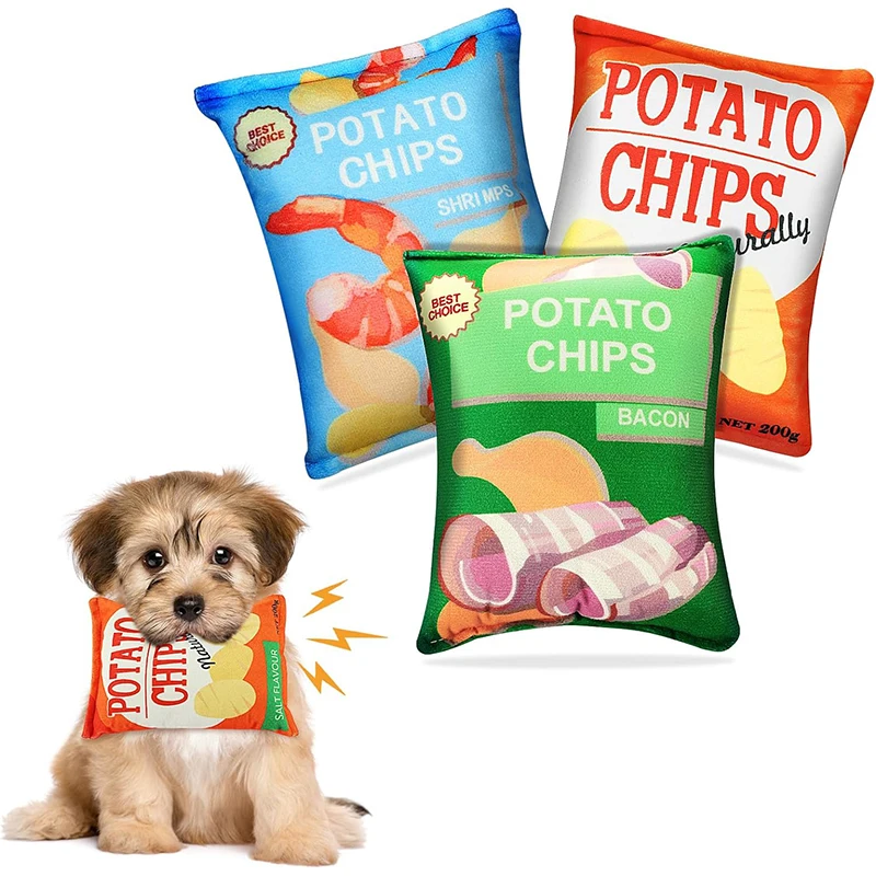 Hundleksak – Potatischips med pipfunktion