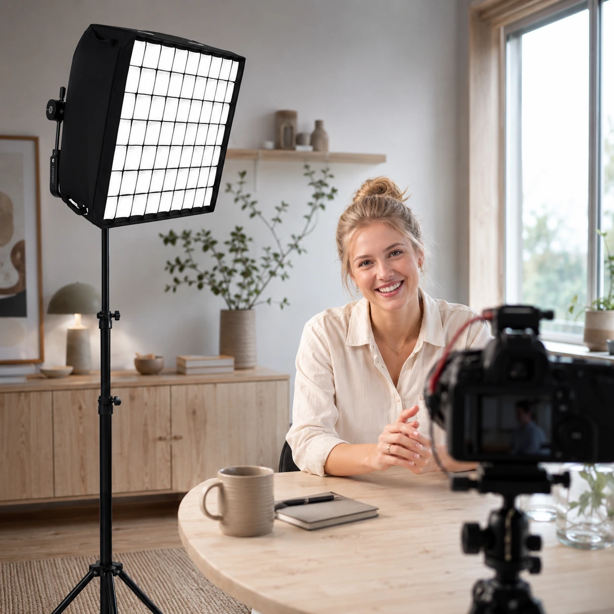 Softbox med grid för LED-videolampa 31 x 29 cm