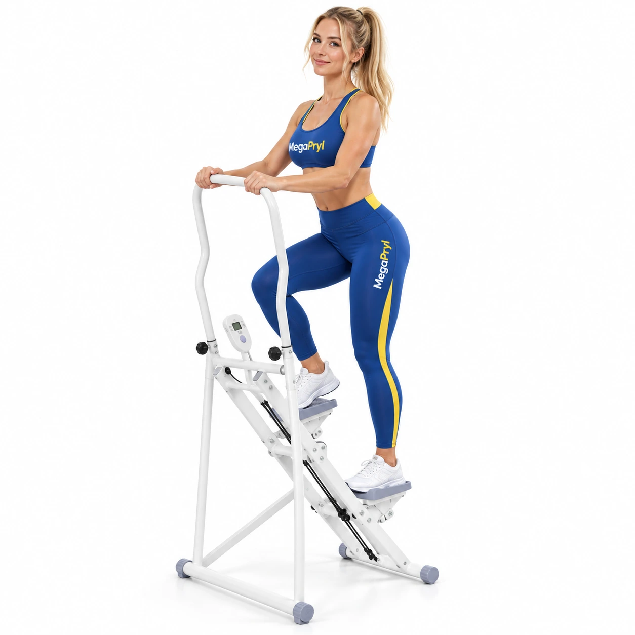Hopfällbar stair stepper för hemmaträning med LCD-display
