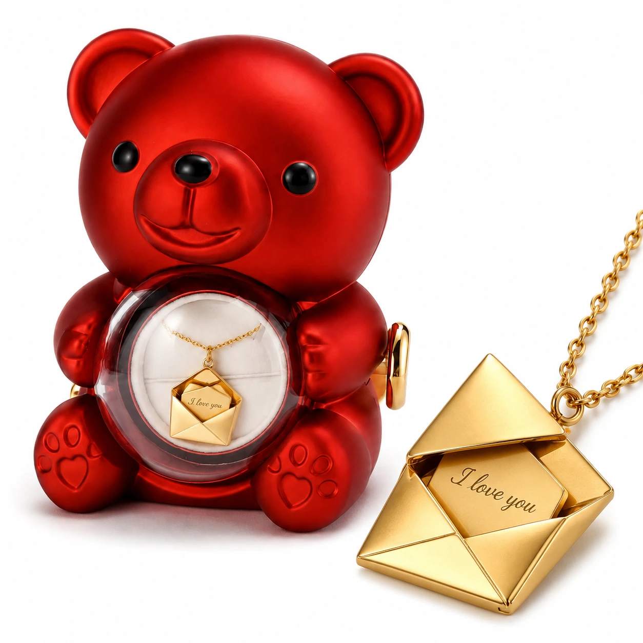 Nalle med Halsband och Personligt Meddelande
