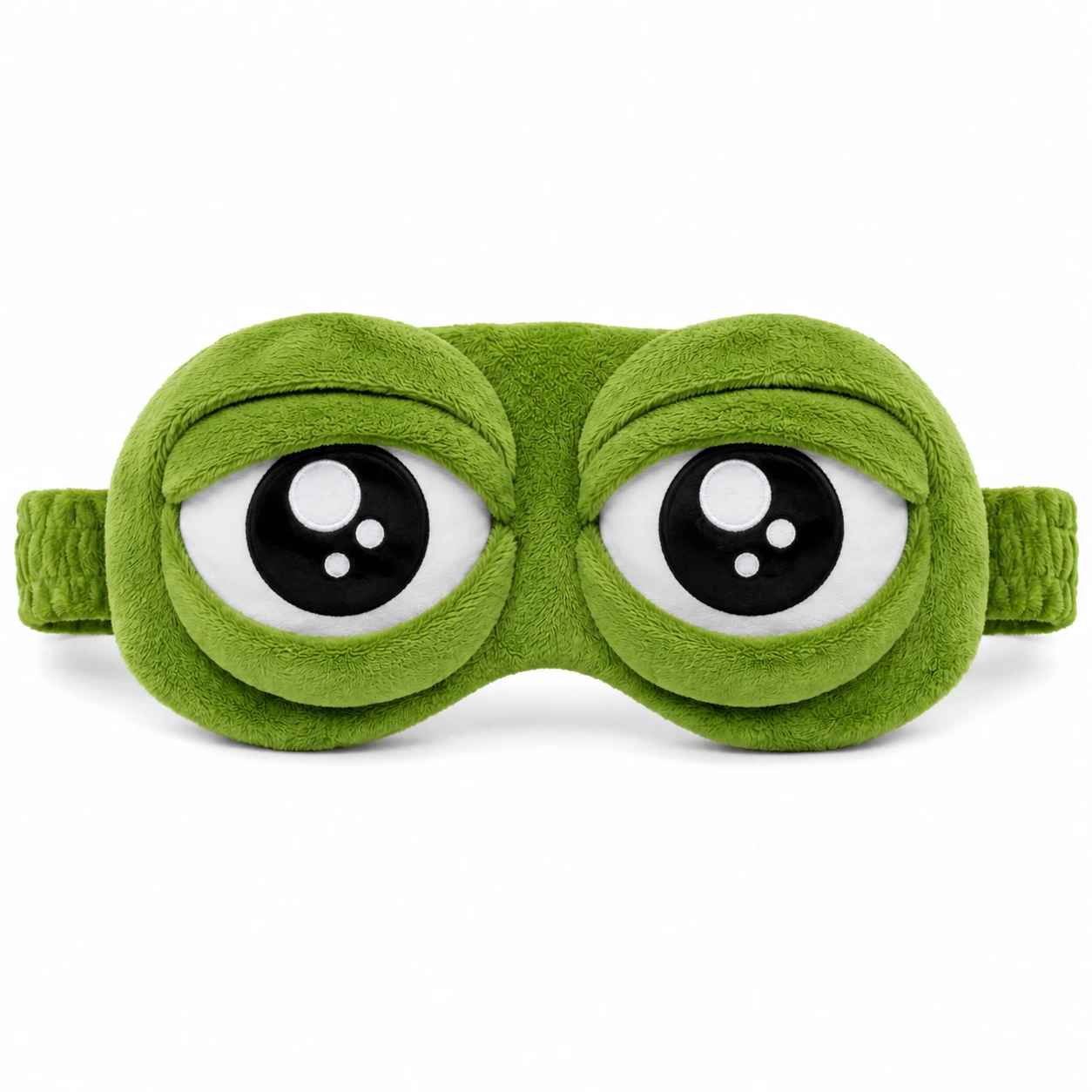 Groda Sovmask i Plysch med Roliga Ögon