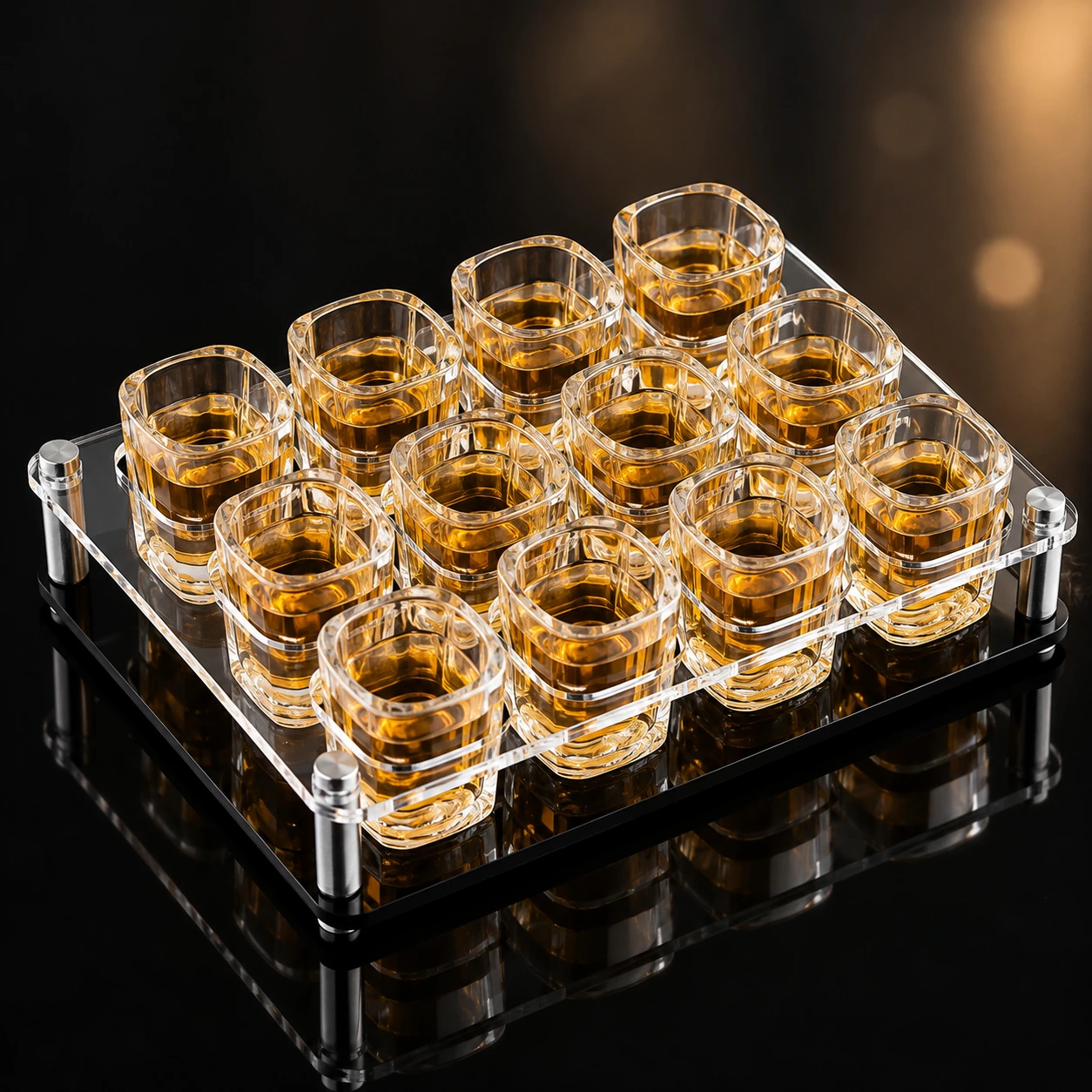 Shotglasbricka i Akryl för 6 eller 12 Glas