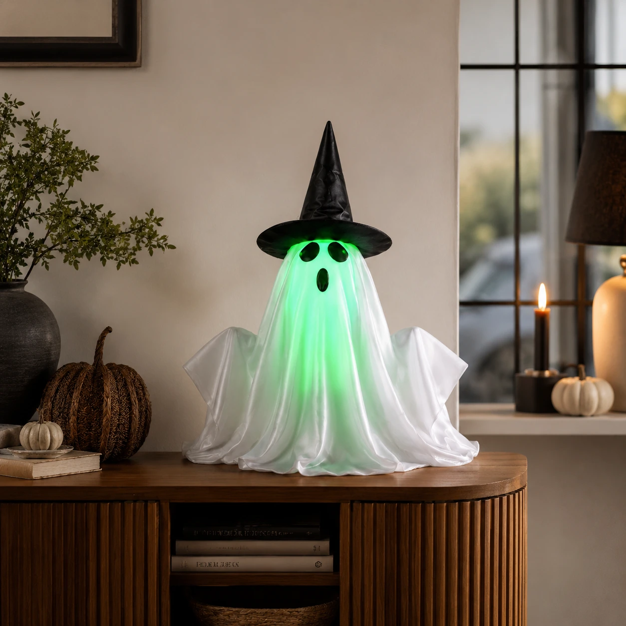 Halloween-spöke med LED-ljus och ljud