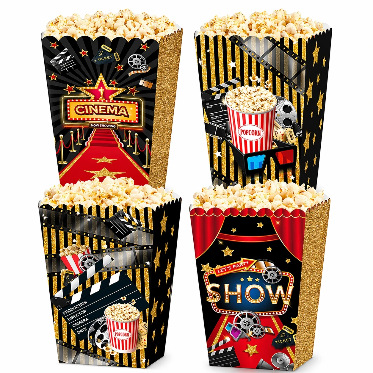 Popcornboxar Biograf Tema – Papper 12-pack