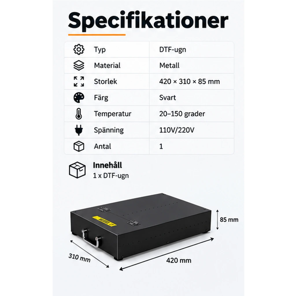 DTF-ugn för härdning av transferfilm, A3