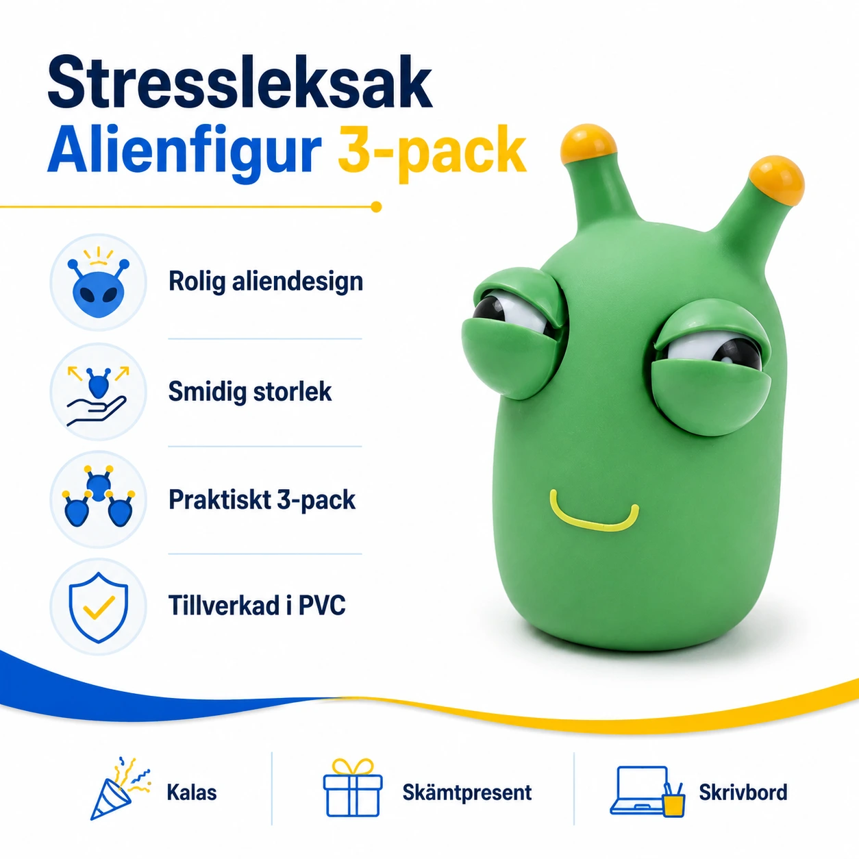 Stressleksak Alienfigur 3-pack