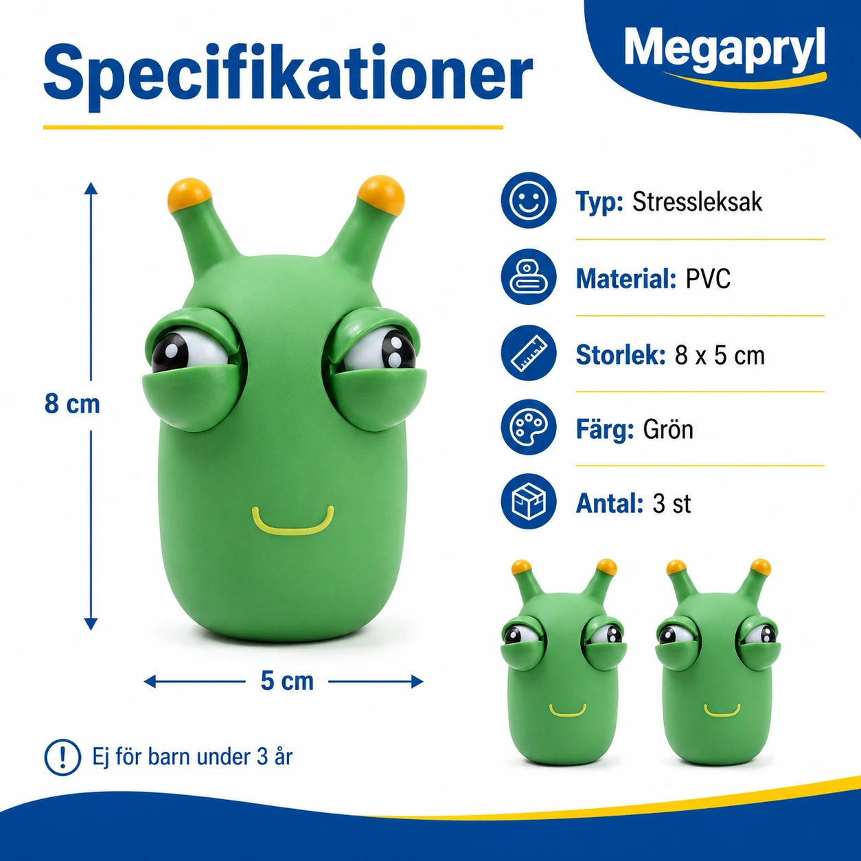Stressleksak Alienfigur 3-pack