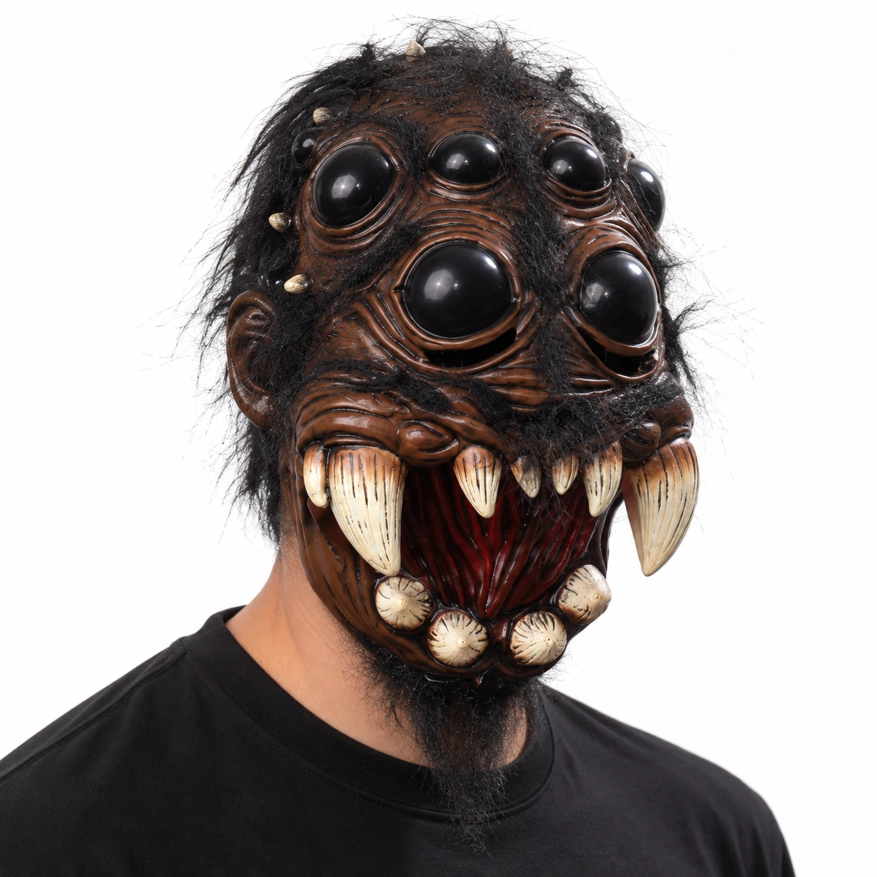 Mask spindel i latex med hår, one size