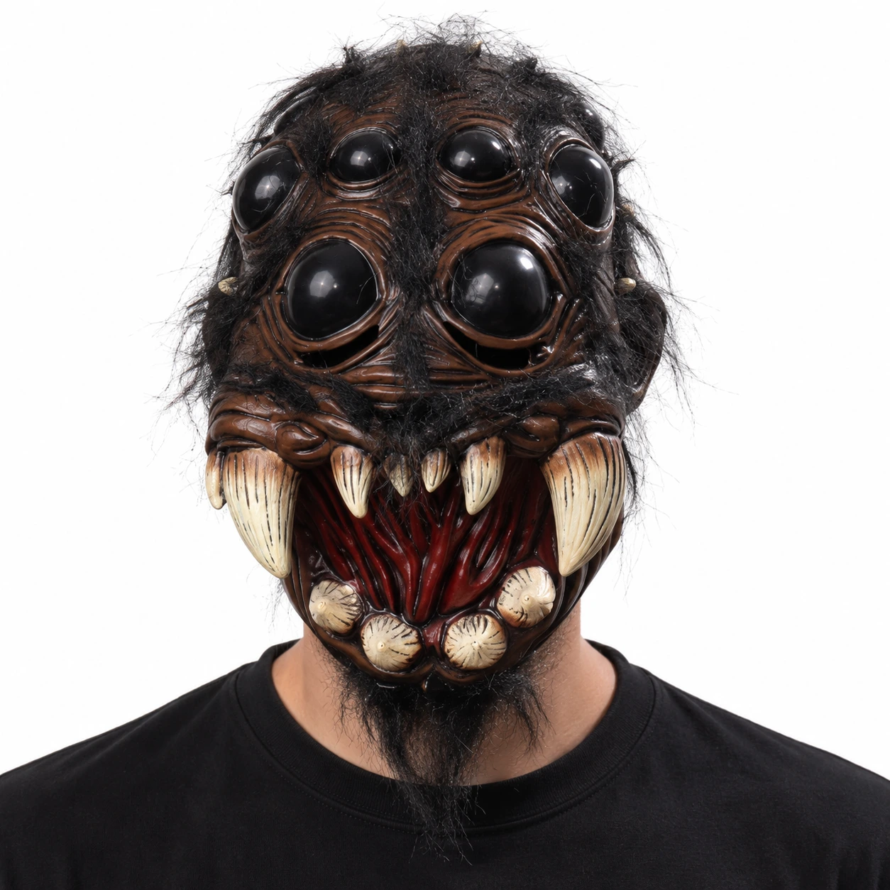 Mask spindel i latex med hår, one size