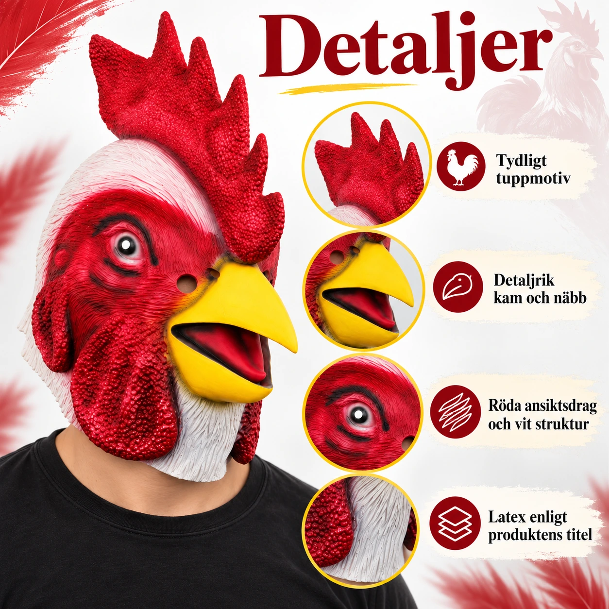 Mask tupphuvud i latex