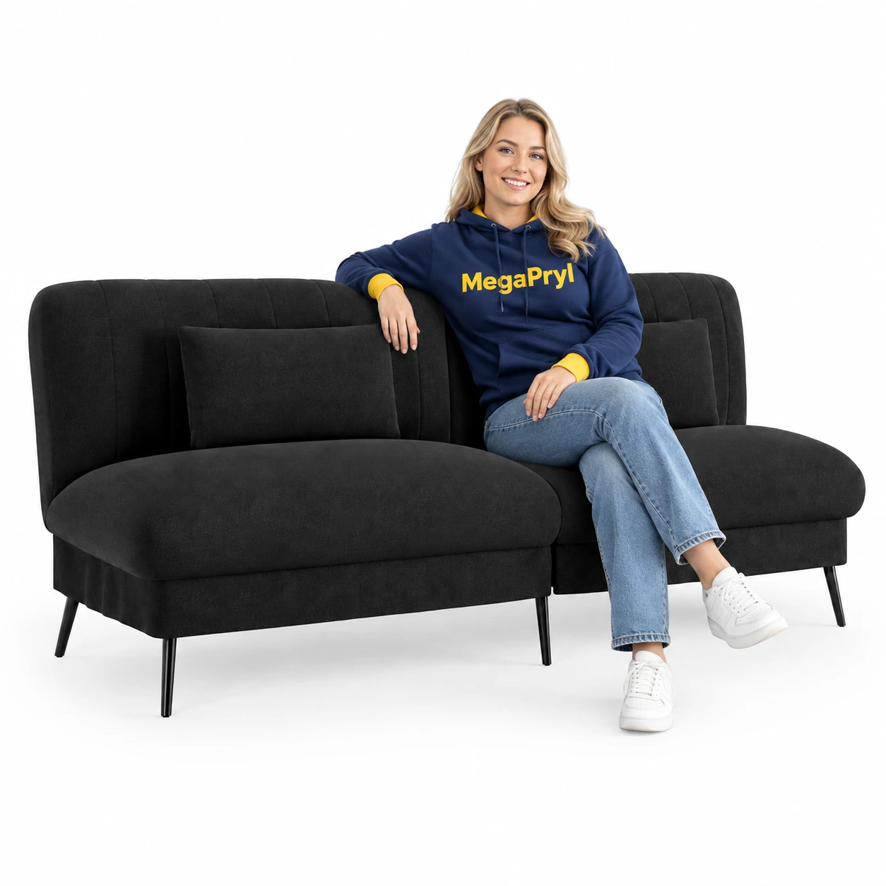 Bäddsoffa 2-sits med justerbart ryggstöd