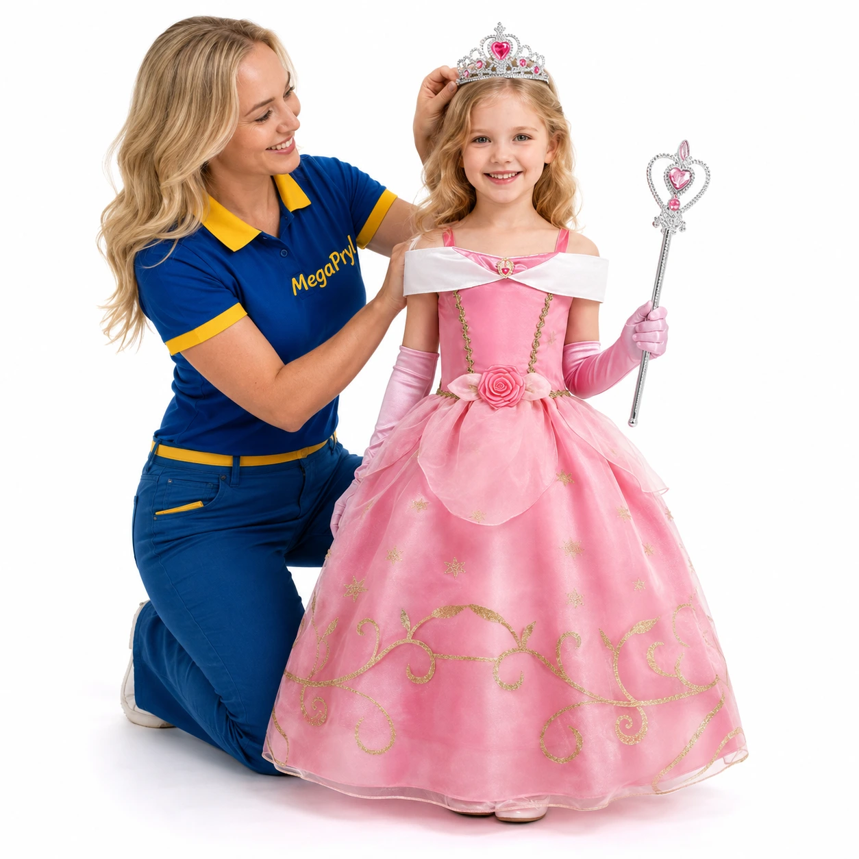 Prinsessklänning för barn med tillbehör
