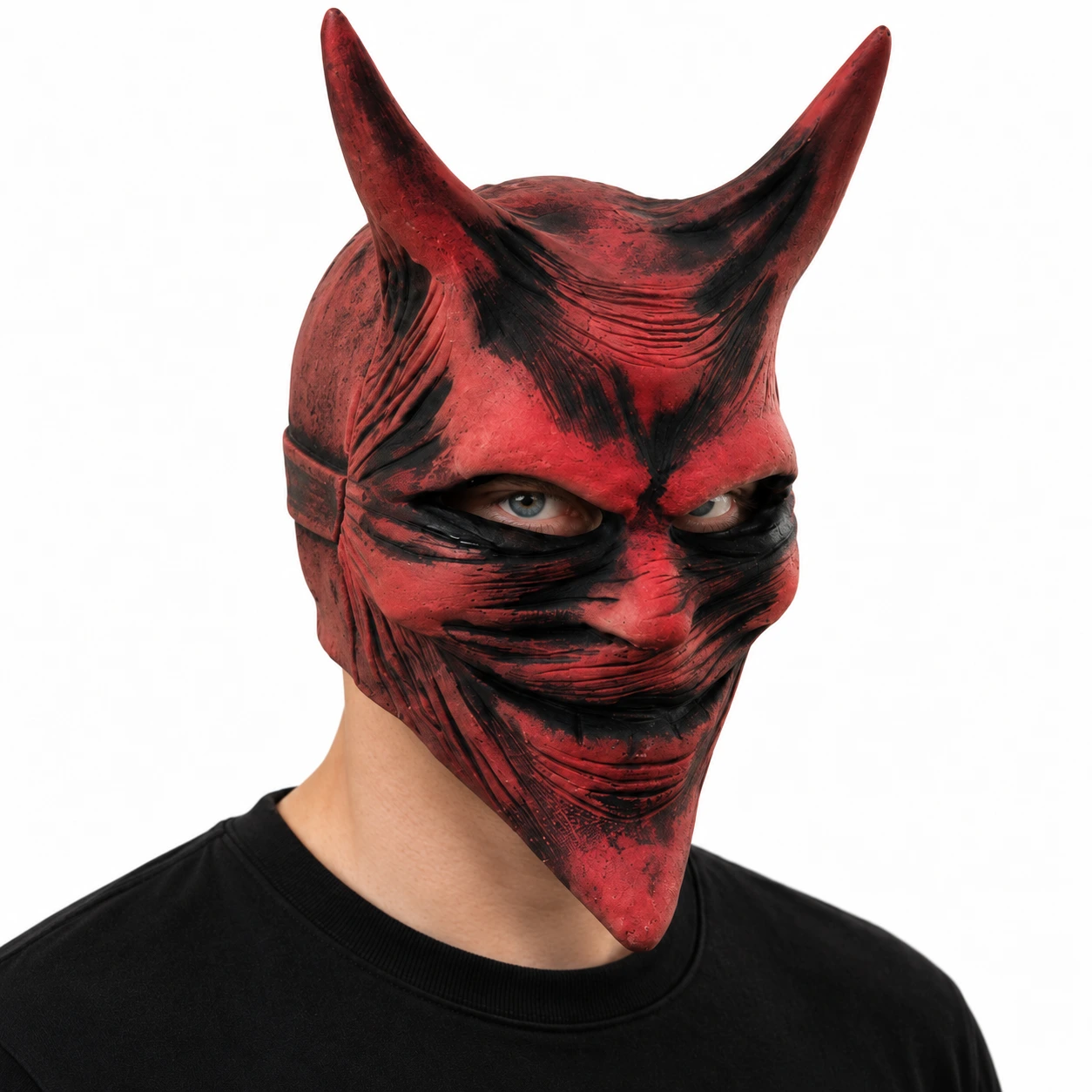 Mask djävul i röd latex