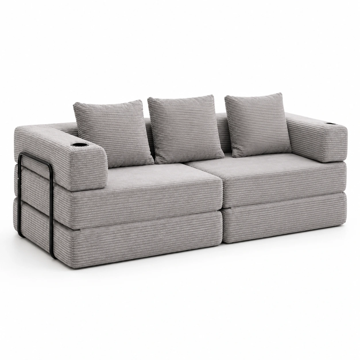 Bäddsoffa 2-Sits i Manchester Grå Modulsoffa