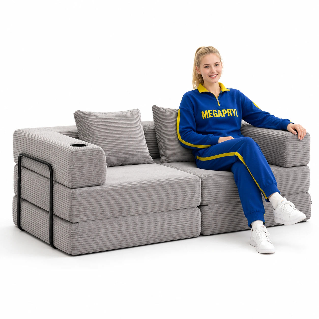 Bäddsoffa 2-Sits i Manchester Grå Modulsoffa