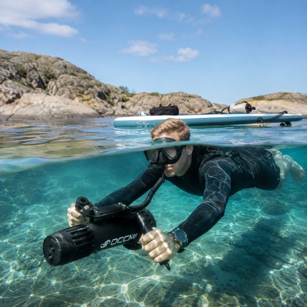 Undervattensskoter för snorkling, dykning och paddleboard