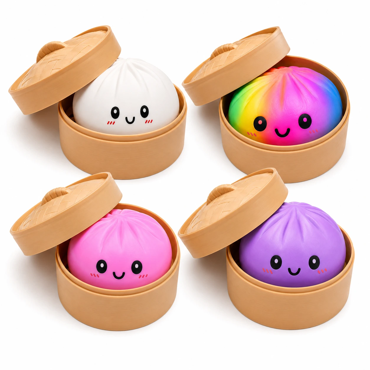 Dumpling Squishy Stor – Mjuk Klämleksak med Ångkorg