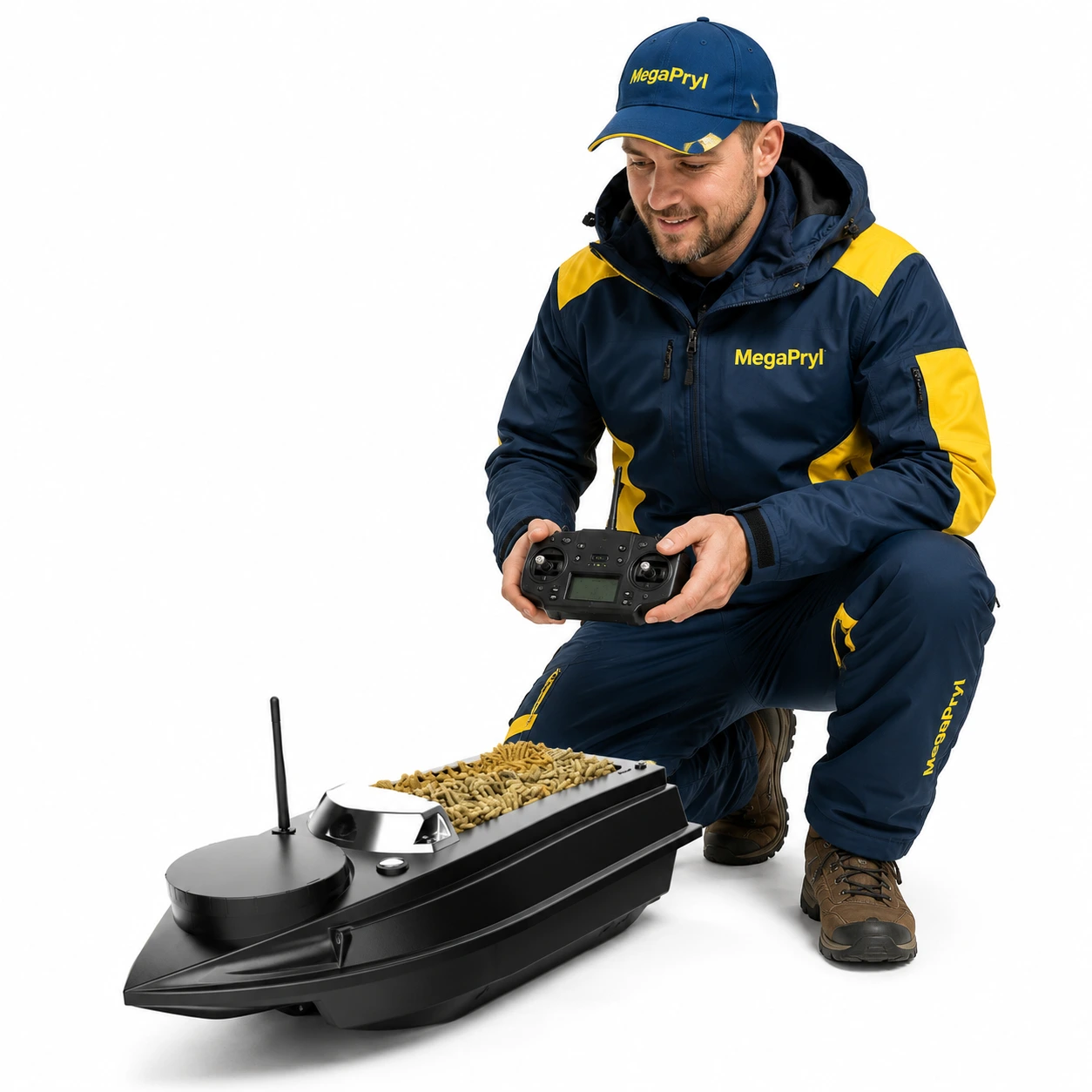 GPS-styrd betesbåt för fiske med fjärrkontroll och autopilot