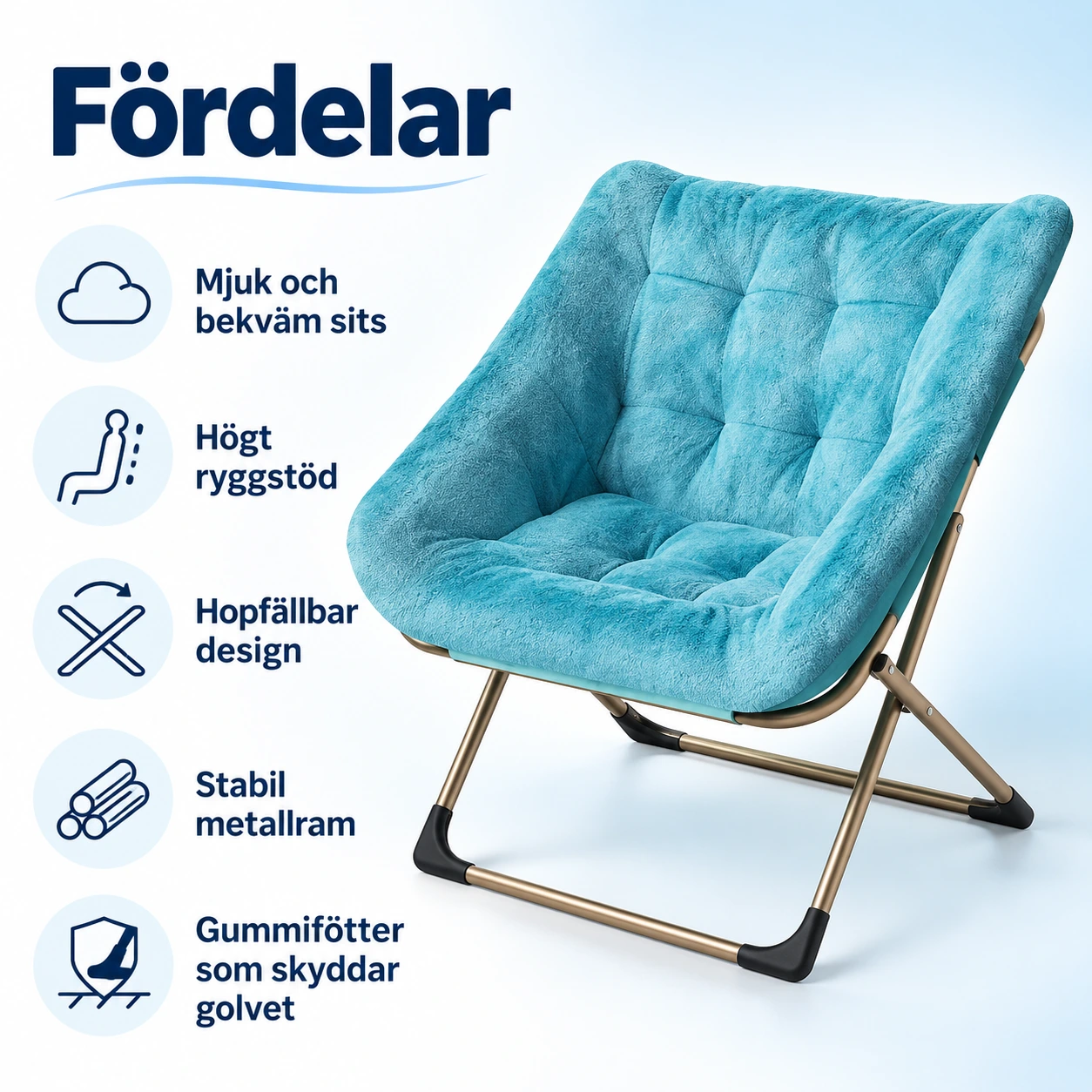 Fällbar loungestol för sovrum och vardagsrum