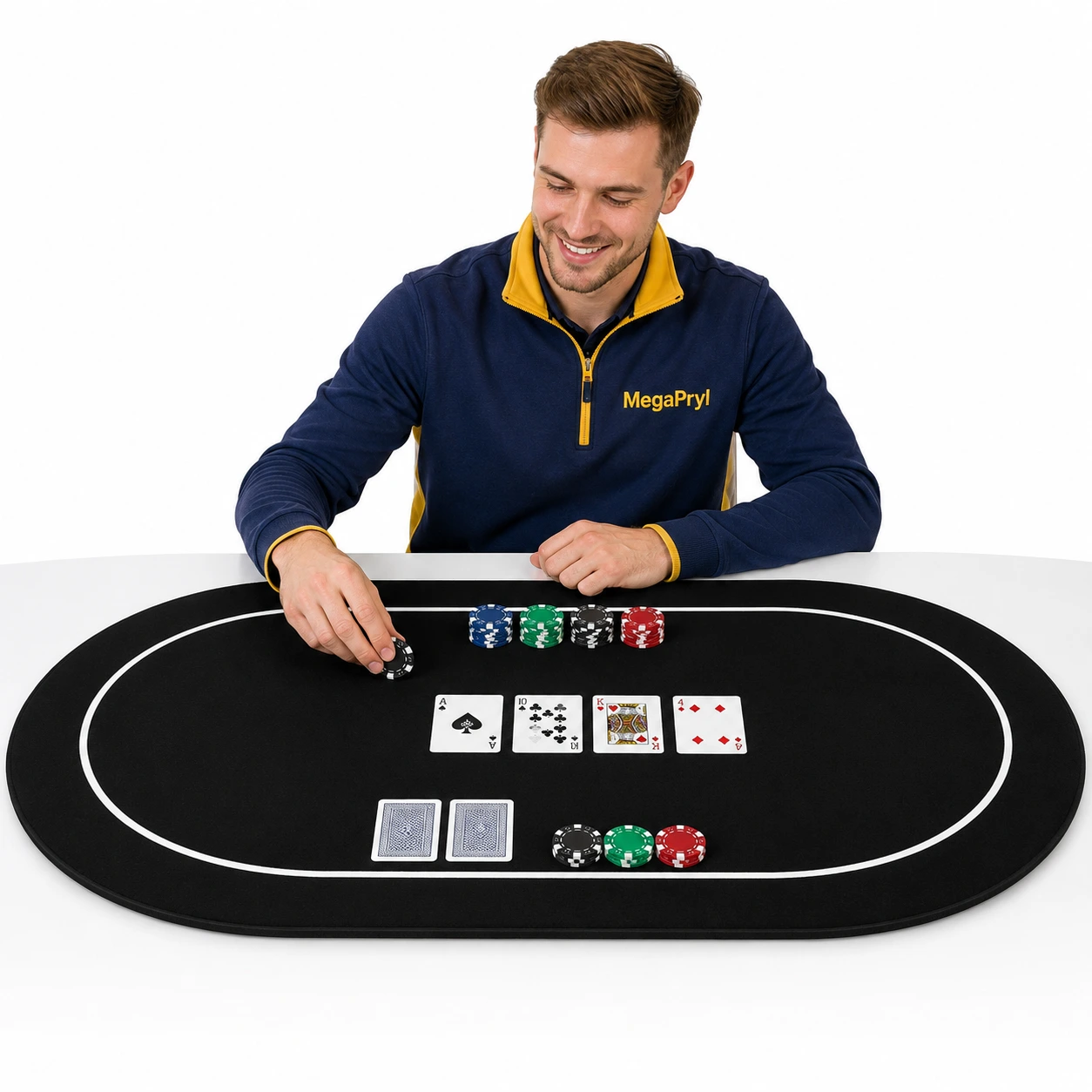 Pokerunderlägg för Texas Hold'em 120x60 cm med halkskydd