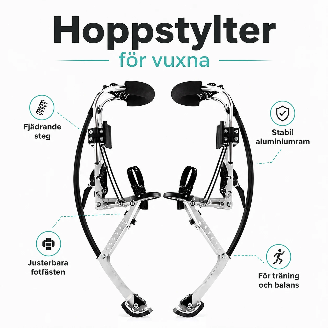Hoppstylter för vuxna träning och utomhuslek