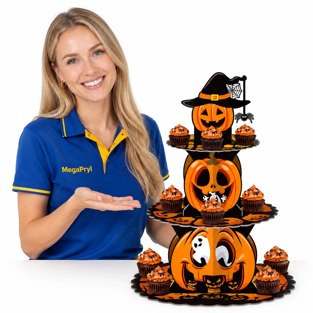 Cupcakeställ för halloween i 3 våningar