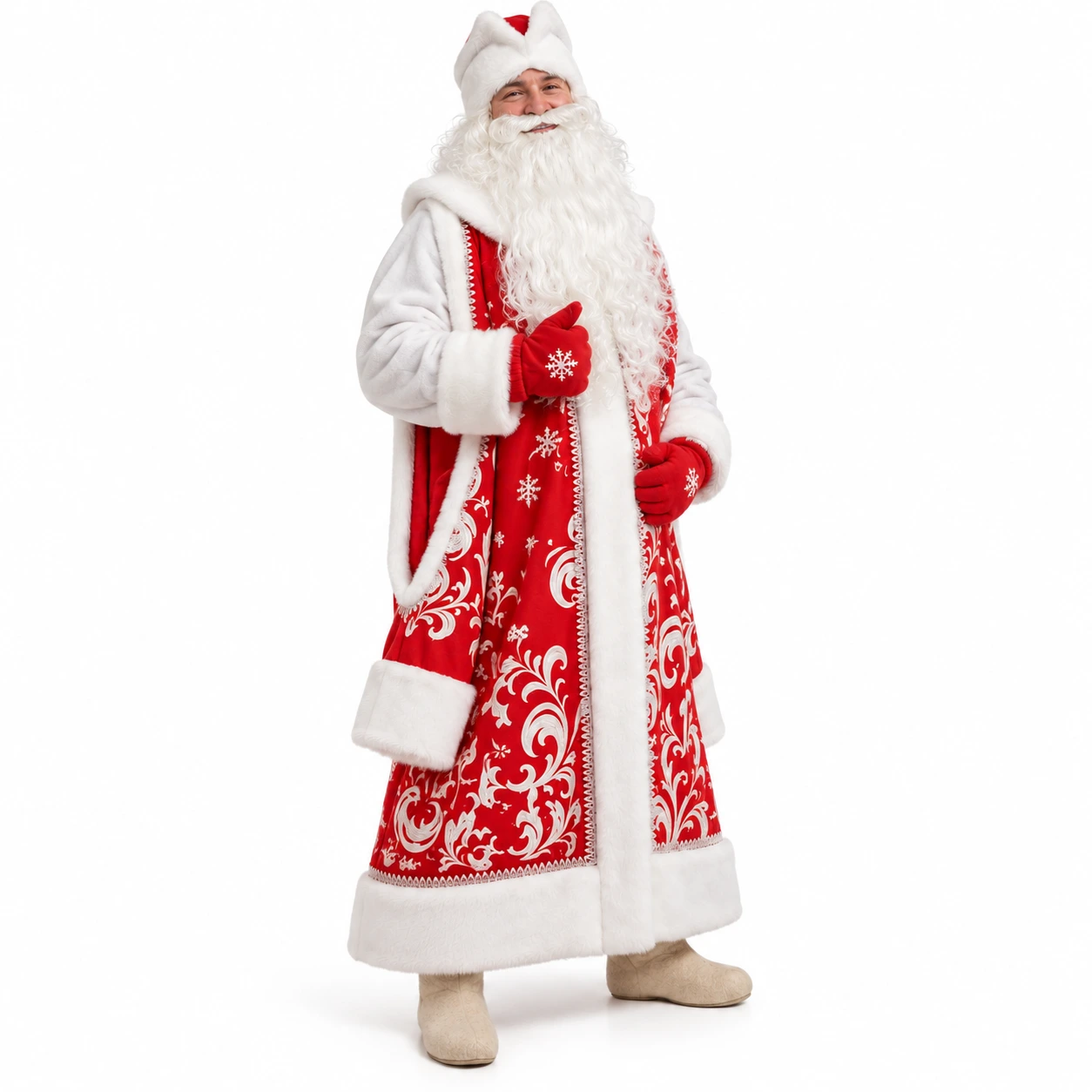 Aikuisten naamiaisasu, takki, hattu ja parta