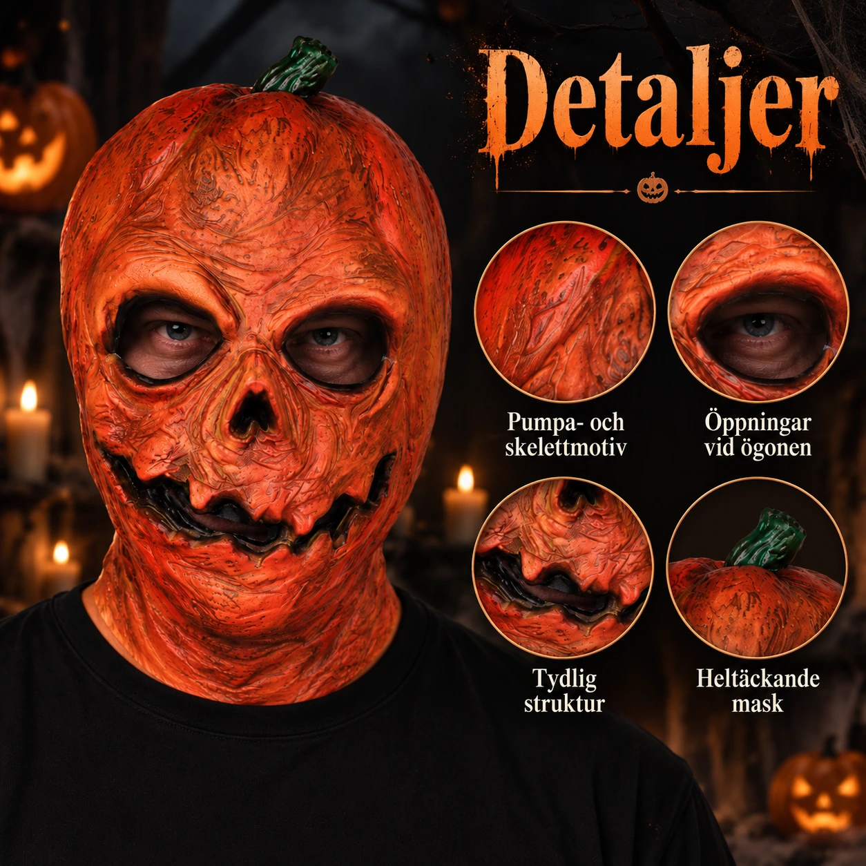 Mask skelettpumpa i latex, heltäckande