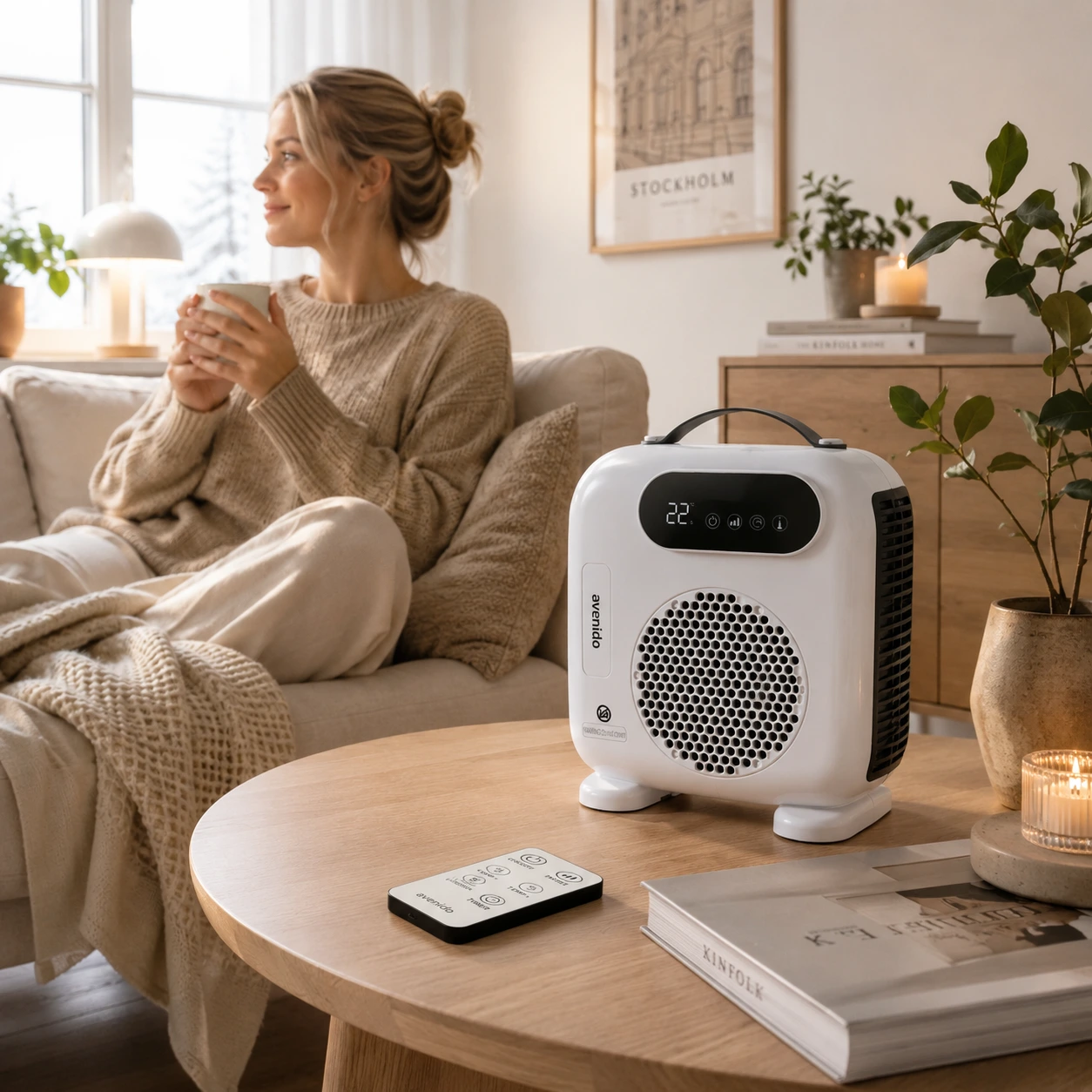 Lämpöpuhallin kaukosäätimellä ja ajastimella 2000 W