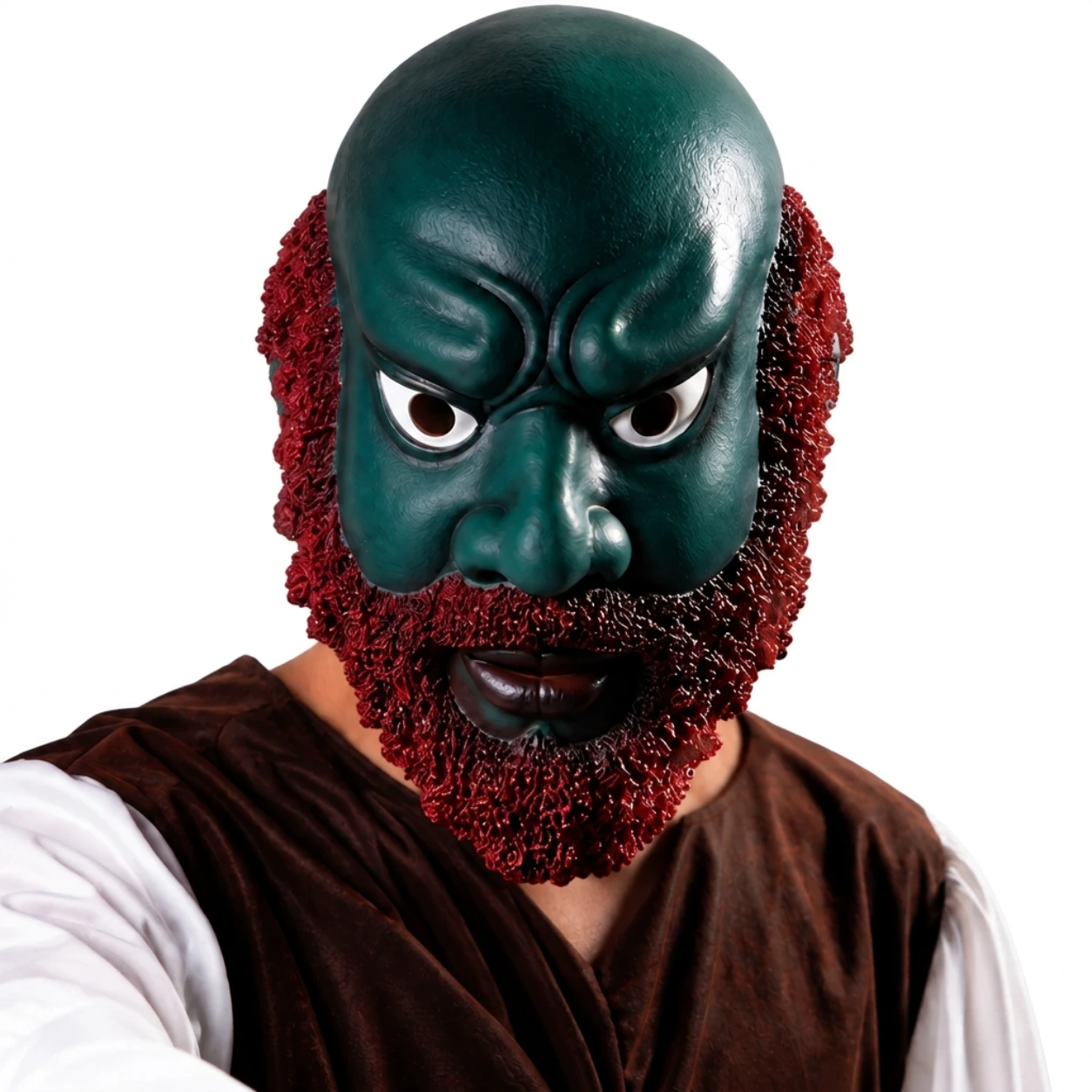 Piratmaske i lateks med skjegg