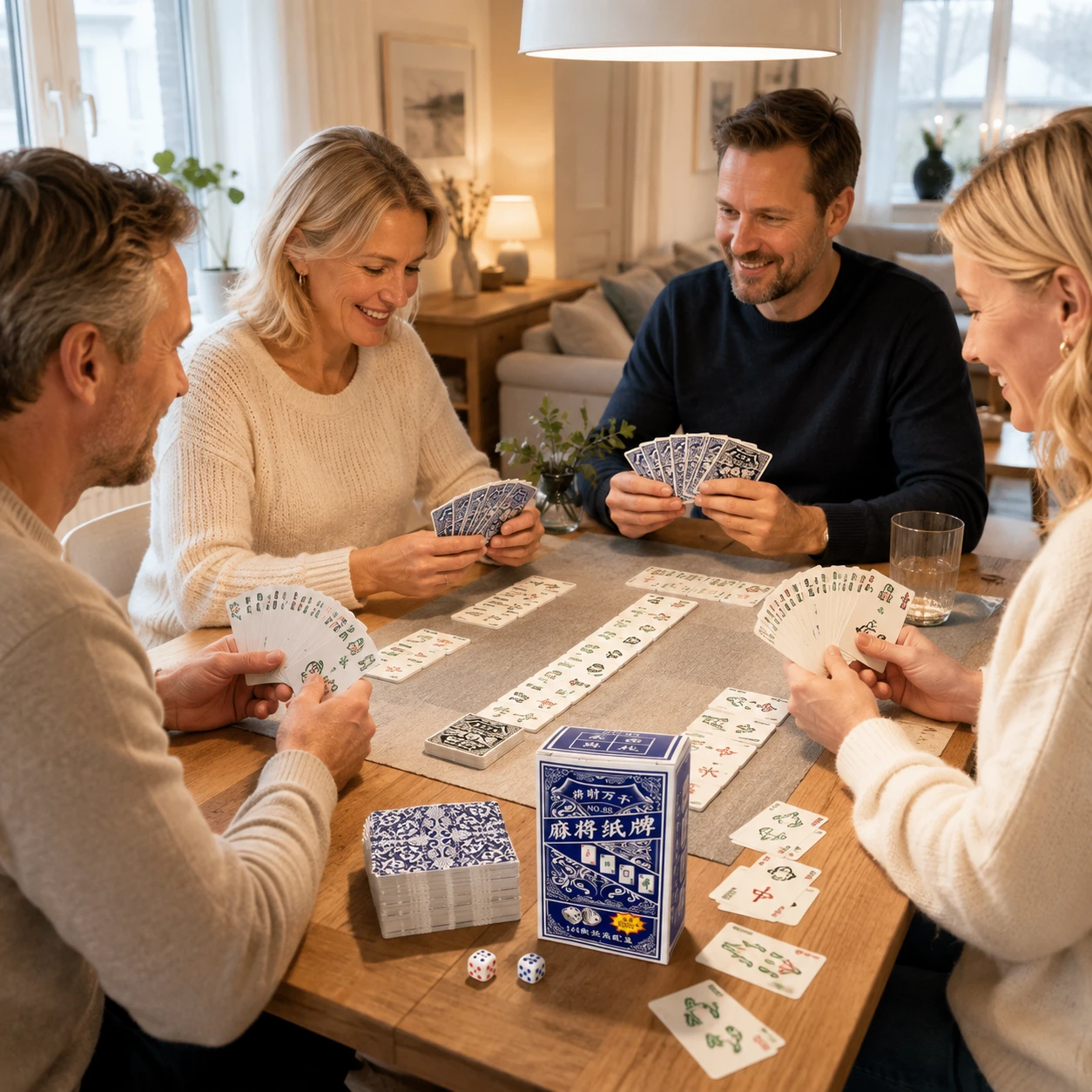 Mahjongkort för hem och resa, 1 set