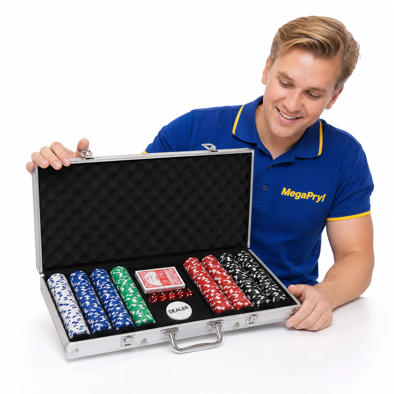Pokerset med 500 marker i aluminiumväska