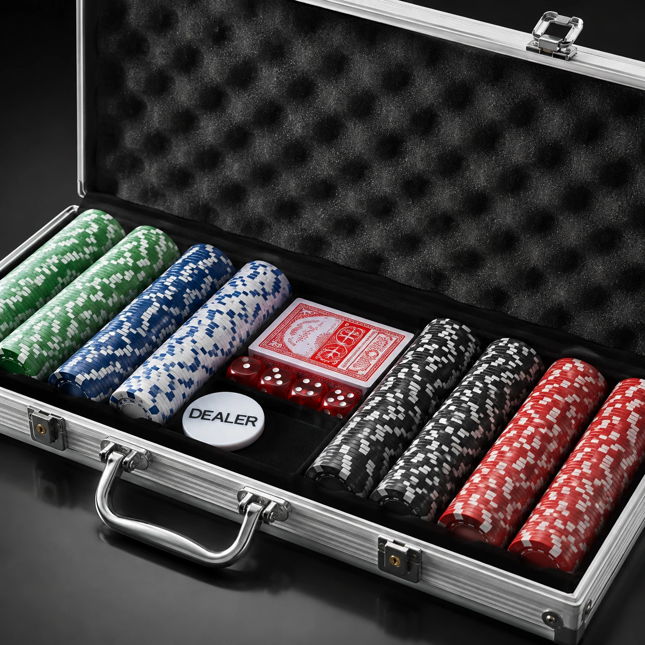 Pokerset med 500 marker i aluminiumväska