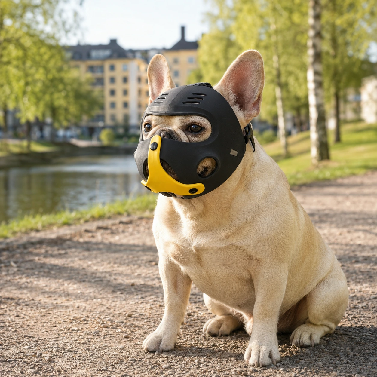 Koiran kuonokoppa säädettävällä hihnalla