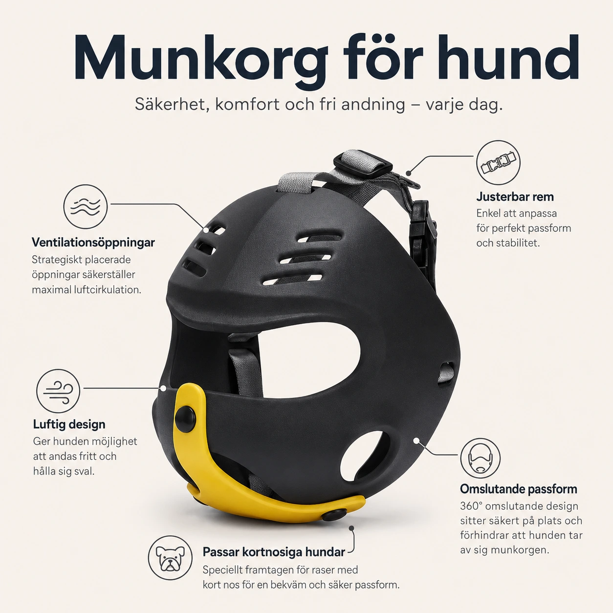 Munkorg för hund med justerbar rem