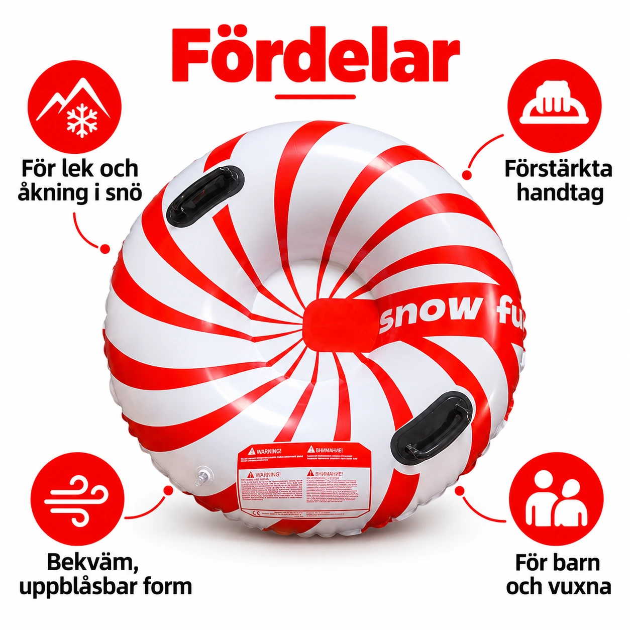 Snöring för snölek i PVC med handtag