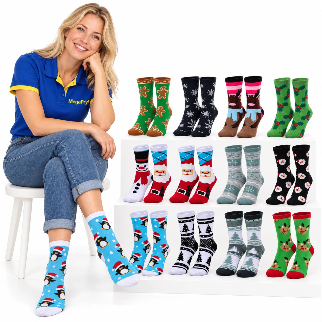 Julsockor i 12-pack för dam och herr