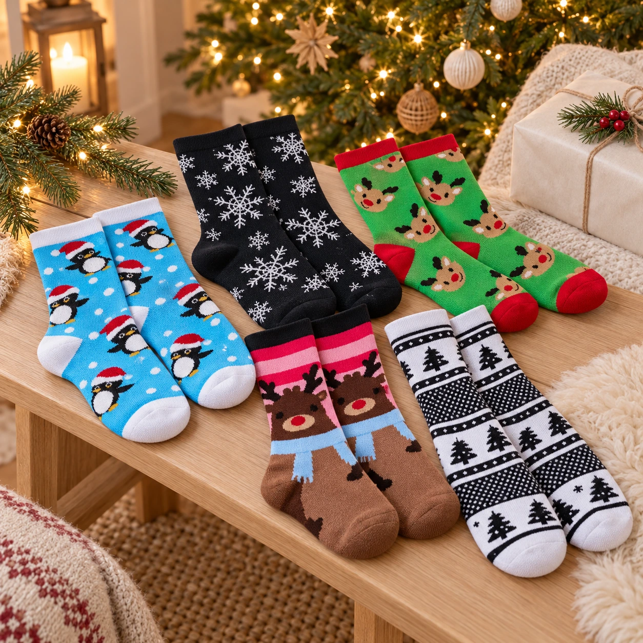 Julsockor i 12-pack för dam och herr