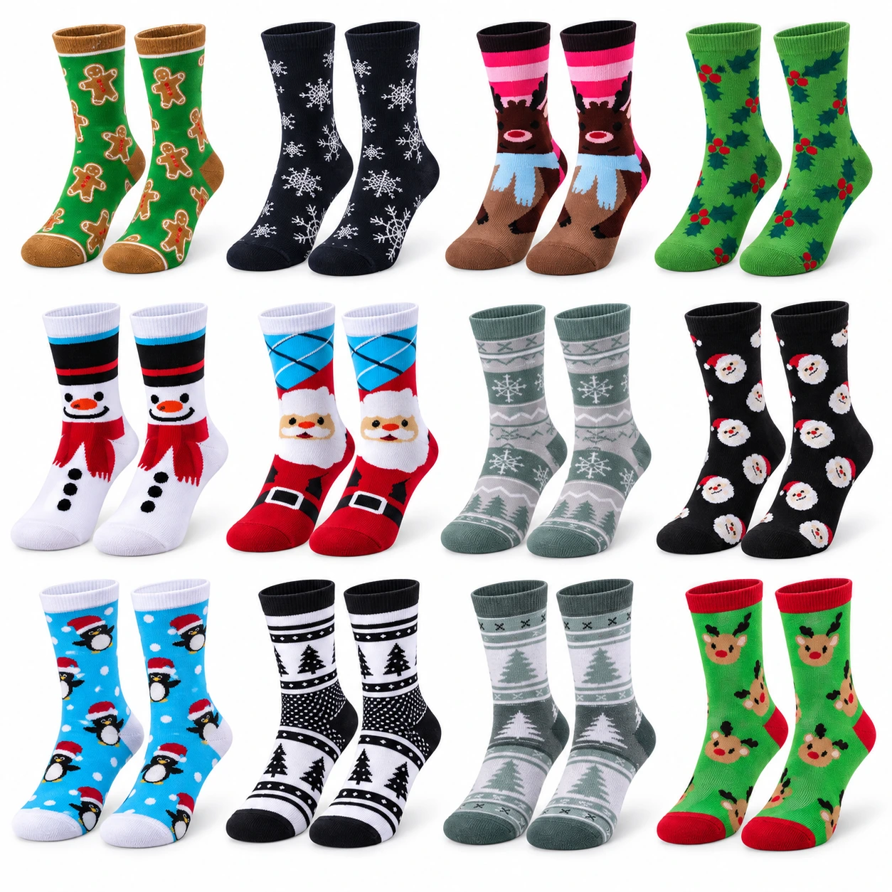 Julsockor i 12-pack för dam och herr