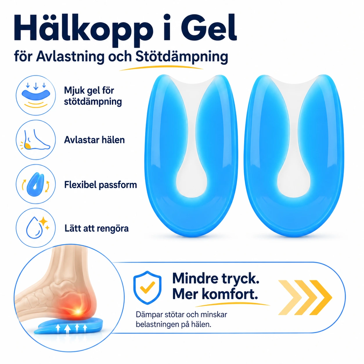 Hälkopp i Gel för Avlastning och Stötdämpning
