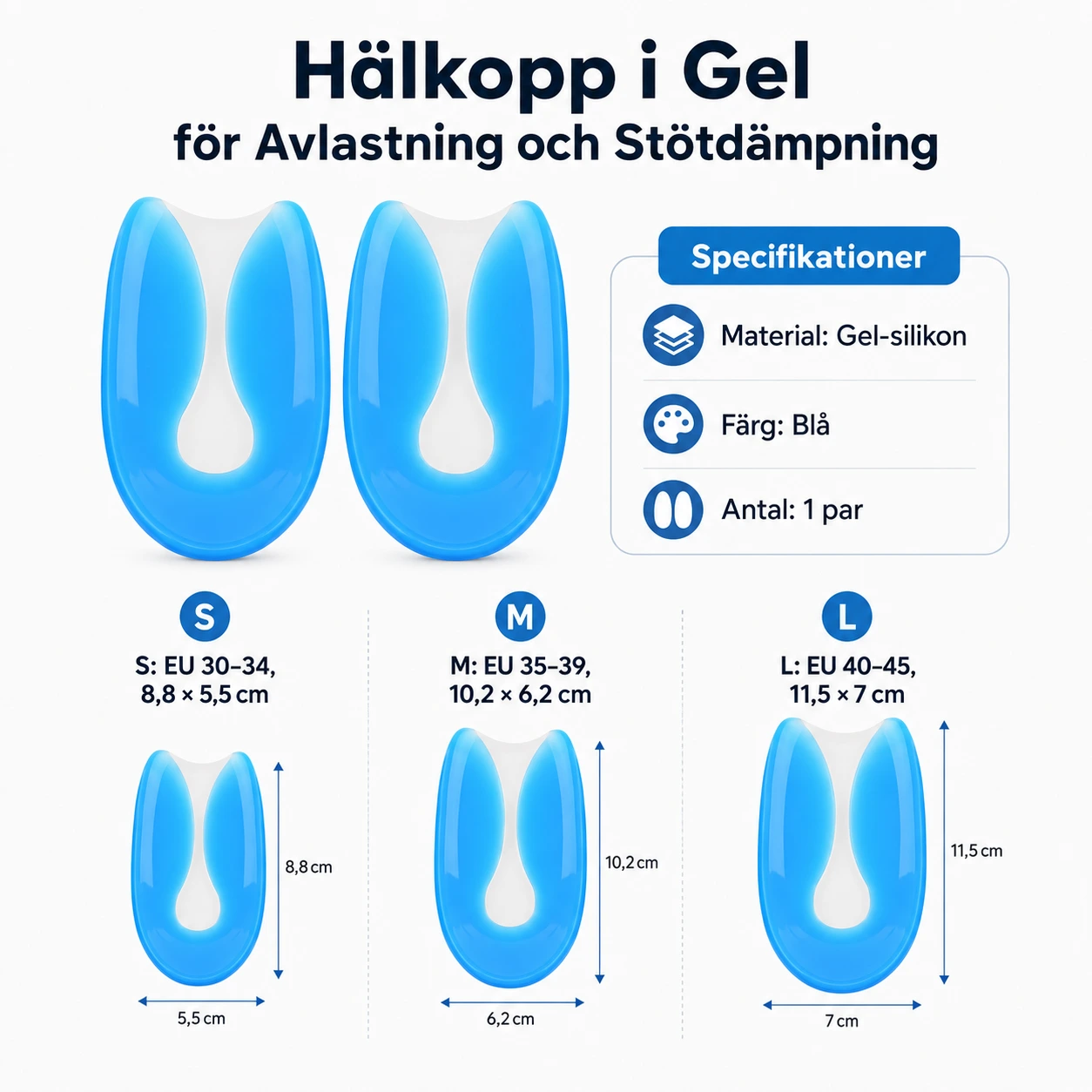 Hälkopp i Gel för Avlastning och Stötdämpning