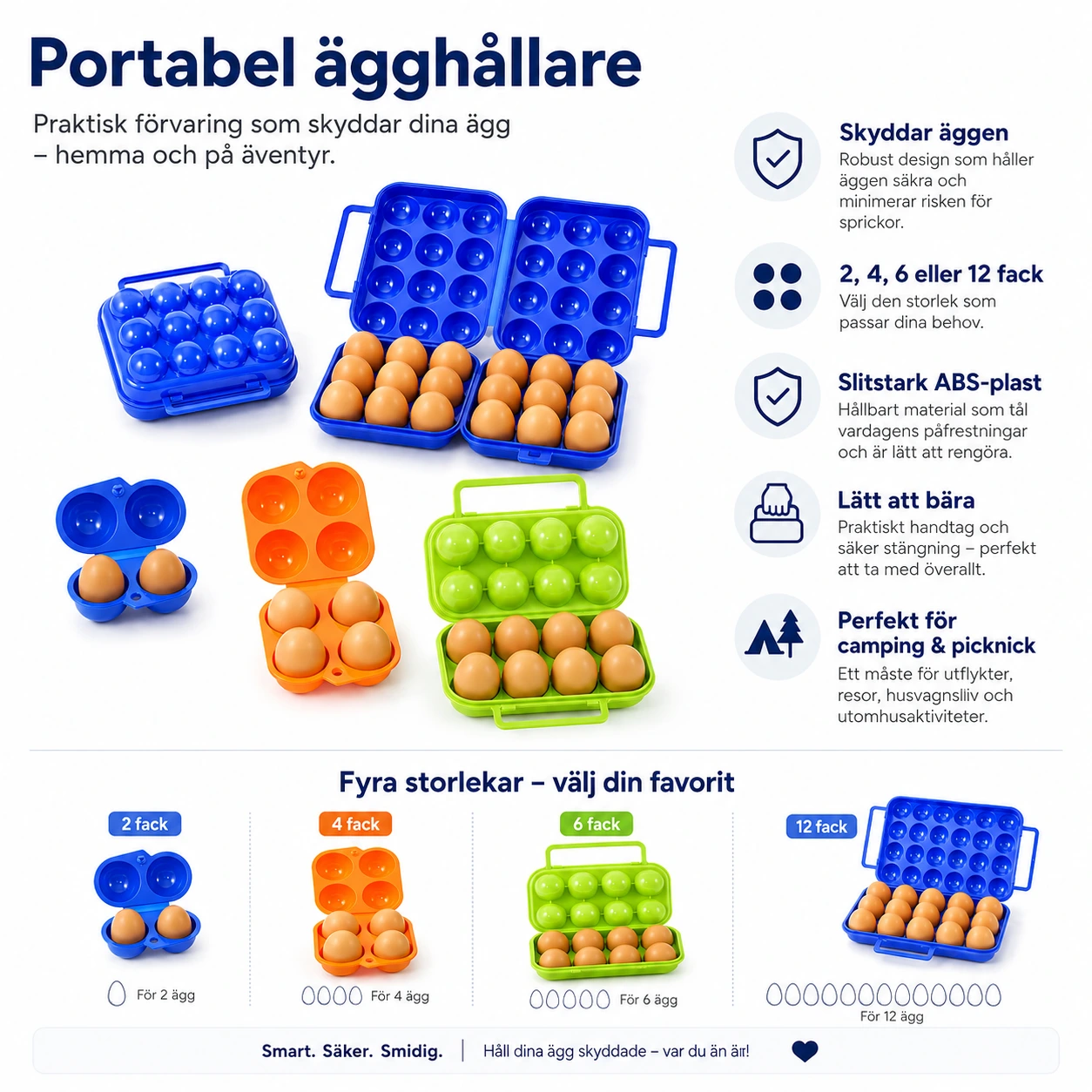 Ägghållare för Camping & Picknick