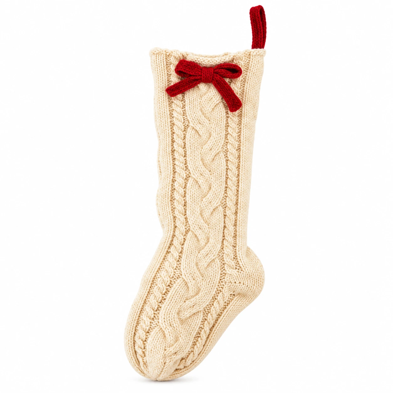 Julstrumpa för juldekoration 39 cm med rosett