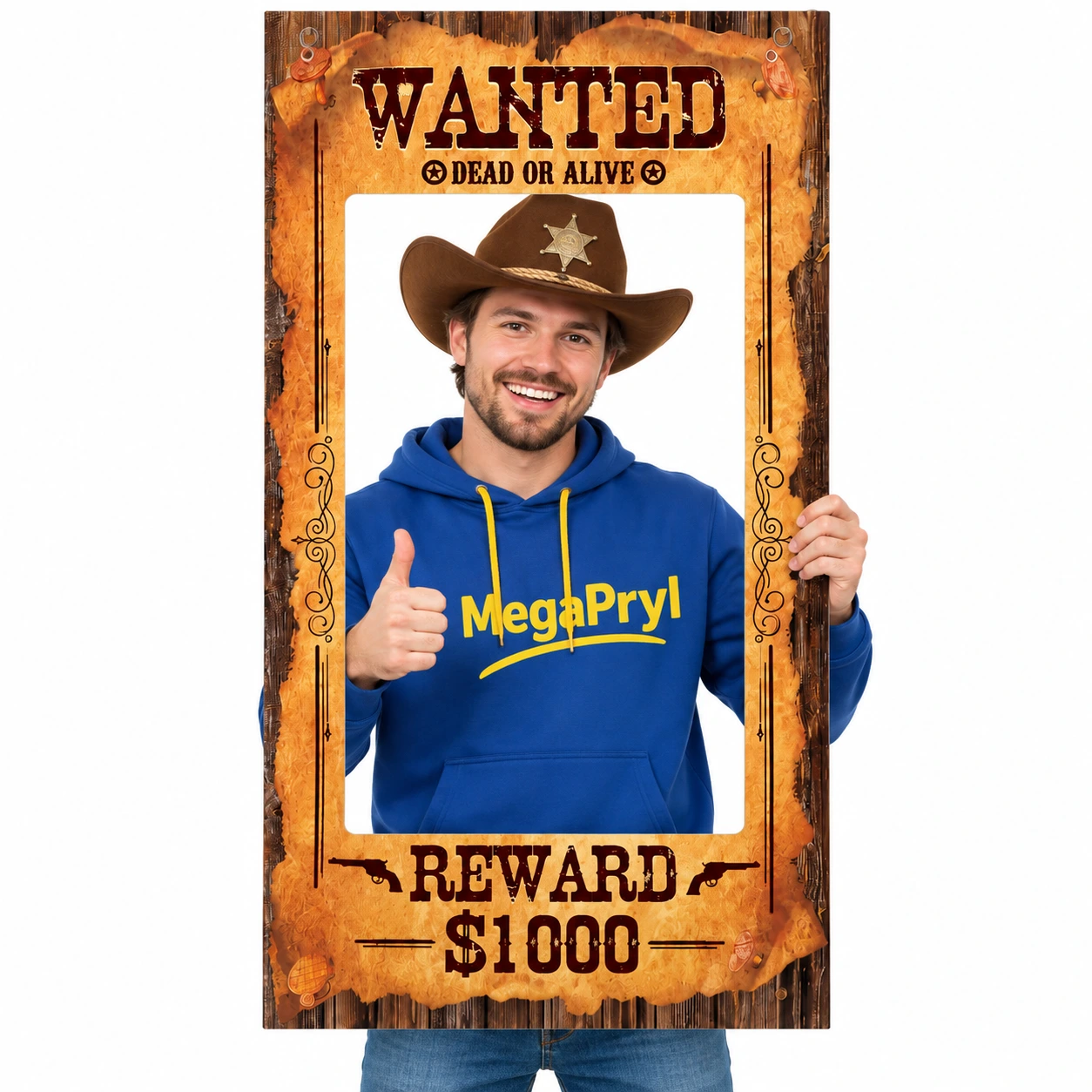 Wanted fotobåsbakgrund för cowboykalas