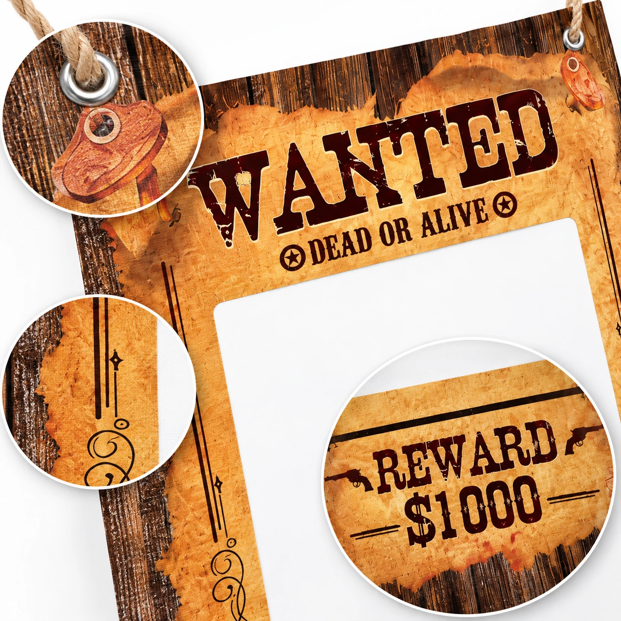 Wanted fotobåsbakgrund för cowboykalas